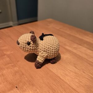 Handcrafted Tan and Brown Crochet Small Pet Toy
